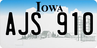 IA license plate AJS910
