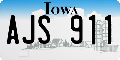 IA license plate AJS911