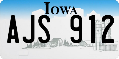 IA license plate AJS912
