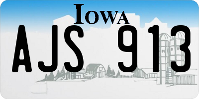 IA license plate AJS913
