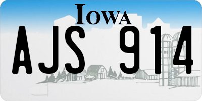 IA license plate AJS914