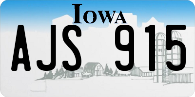 IA license plate AJS915