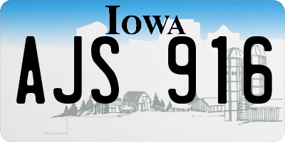 IA license plate AJS916