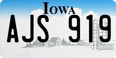 IA license plate AJS919