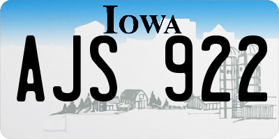 IA license plate AJS922