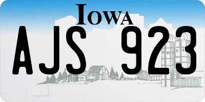 IA license plate AJS923
