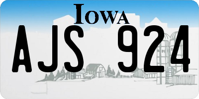 IA license plate AJS924