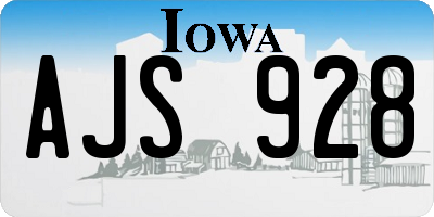 IA license plate AJS928