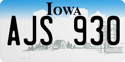 IA license plate AJS930