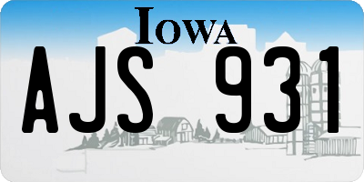 IA license plate AJS931
