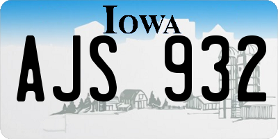 IA license plate AJS932