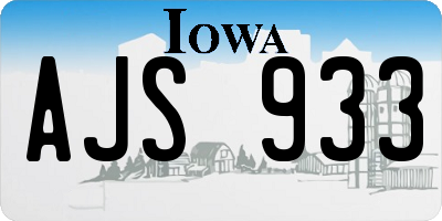 IA license plate AJS933