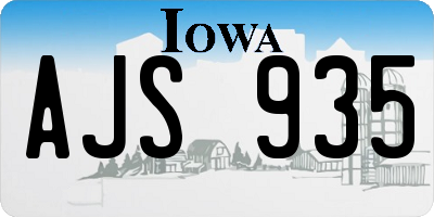 IA license plate AJS935