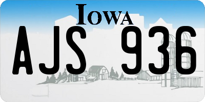 IA license plate AJS936