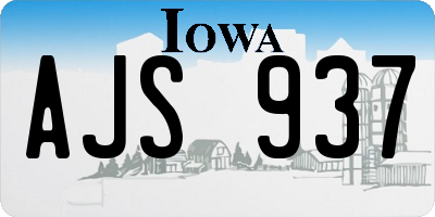 IA license plate AJS937