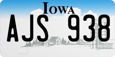 IA license plate AJS938