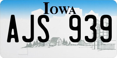 IA license plate AJS939