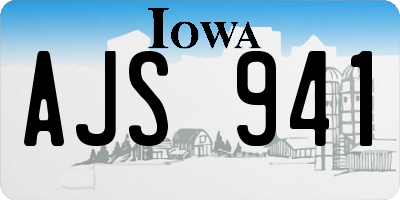 IA license plate AJS941
