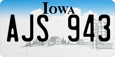IA license plate AJS943