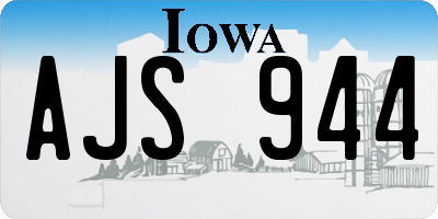 IA license plate AJS944