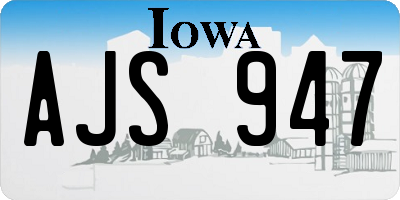 IA license plate AJS947