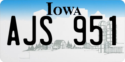 IA license plate AJS951