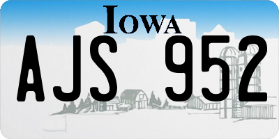 IA license plate AJS952