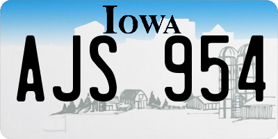 IA license plate AJS954