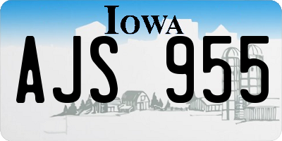 IA license plate AJS955