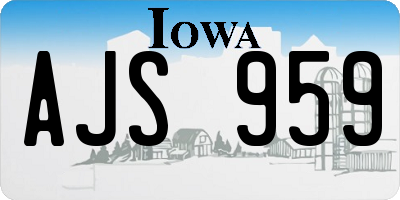 IA license plate AJS959