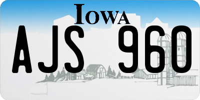 IA license plate AJS960