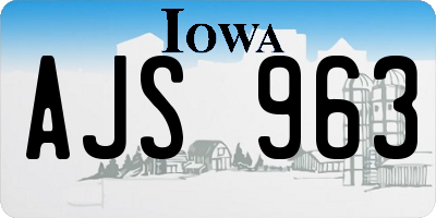 IA license plate AJS963