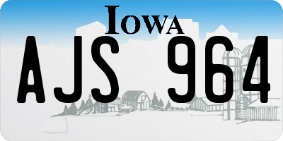 IA license plate AJS964