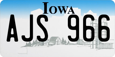 IA license plate AJS966