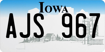 IA license plate AJS967