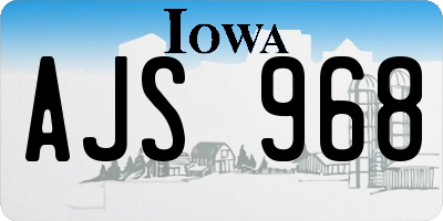 IA license plate AJS968