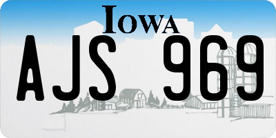 IA license plate AJS969