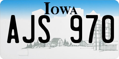 IA license plate AJS970