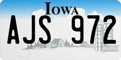 IA license plate AJS972