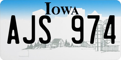 IA license plate AJS974