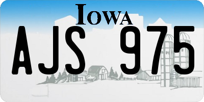 IA license plate AJS975