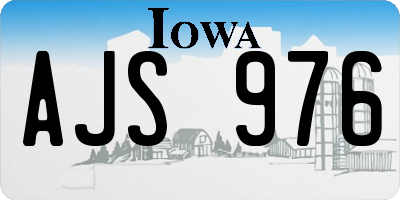 IA license plate AJS976