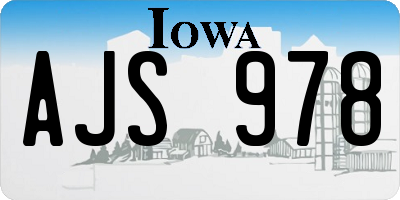 IA license plate AJS978