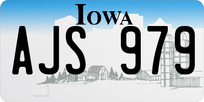IA license plate AJS979