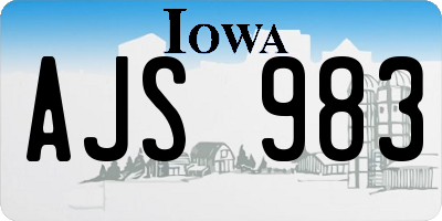 IA license plate AJS983