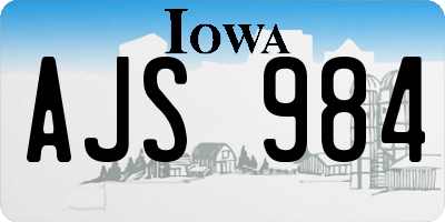 IA license plate AJS984