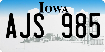 IA license plate AJS985