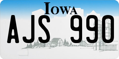 IA license plate AJS990