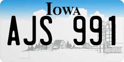IA license plate AJS991