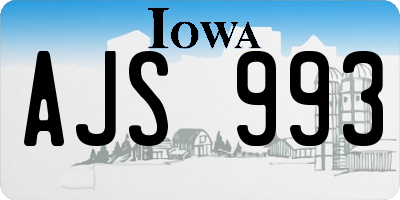 IA license plate AJS993